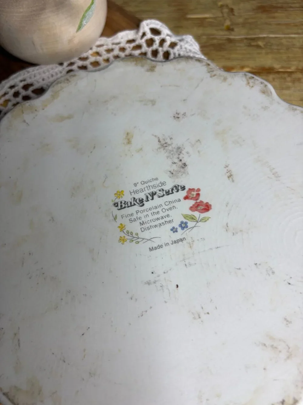 Vintage Hearthside Poppy Garden Porcelain Quiche Dish 9